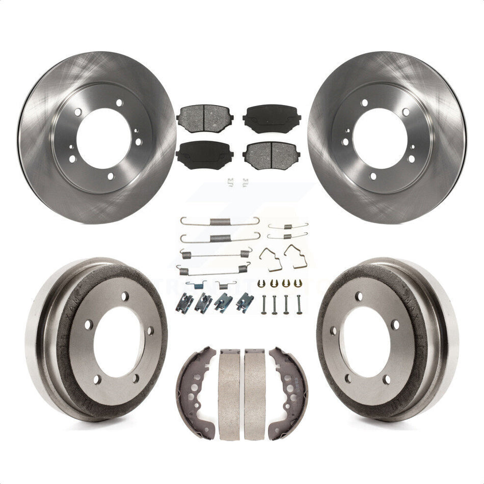 Front Rear Disc Brake Rotors Semi-Metallic Pads And Drum Kit (7Pc) For Suzuki Grand Vitara K8S-102380 by Transit Auto