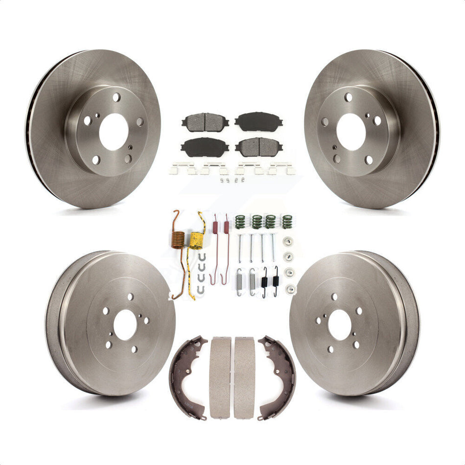 Front Rear Disc Brake Rotors Semi-Metallic Pads And Drum Kit (7Pc) For Toyota Tacoma With 5 Lug Wheels K8S-102395 by Transit Auto