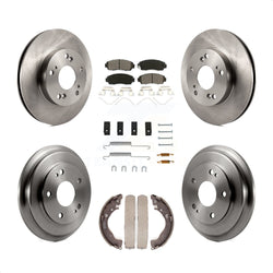Front Rear Disc Brake Rotors Semi-Metallic Pads And Drum Kit (7Pc) For 2015 Honda Civic LX with Manual transmission K8S-102403