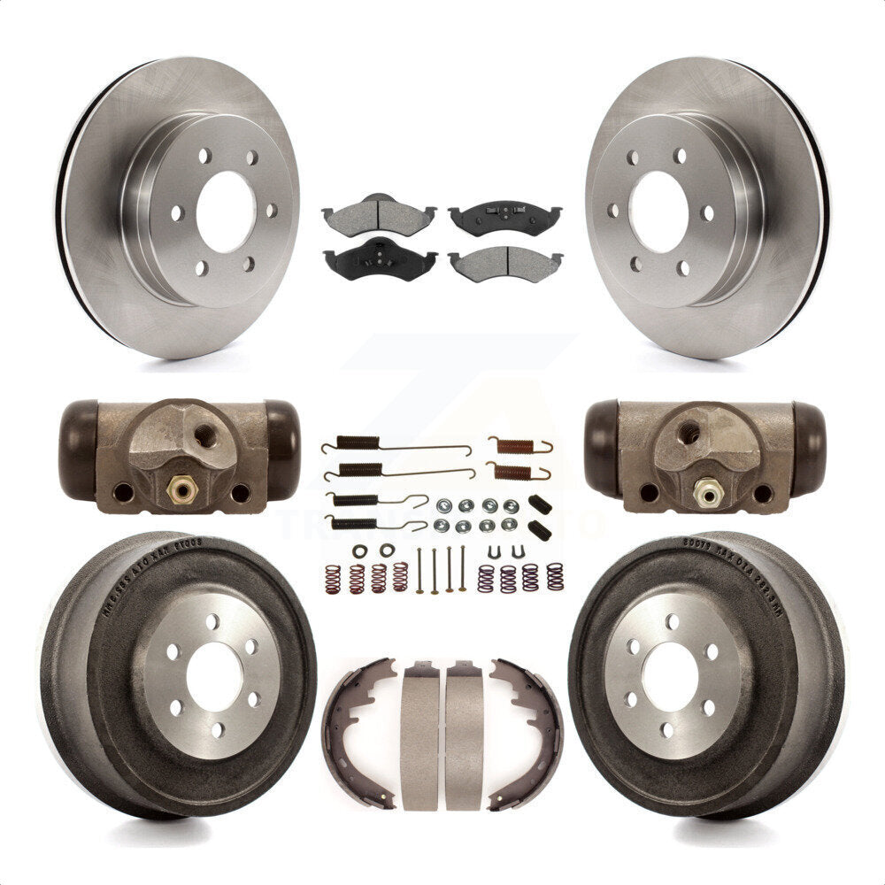 Front Rear Disc Brake Rotors Semi-Metallic Pads And Drum Kit (9Pc) For 2000-2002 Dodge Dakota Durango K8S-102411 by Transit Auto