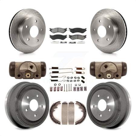 Front Rear Disc Brake Rotors Semi-Metallic Pads And Drum Kit (9Pc) For 2000-2001 Dodge Ram 1500 4WD K8S-102412 by Transit Auto