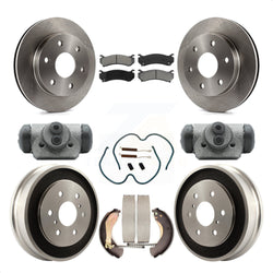 Front Rear Disc Brake Rotors Semi-Metallic Pads And Drum Kit (9Pc) For Chevrolet Silverado 1500 GMC Sierra Classic With 6400 Lb GVW K8S-102474