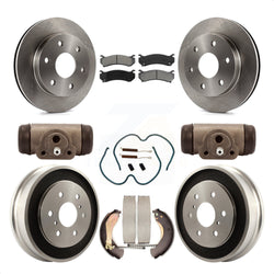 Front Rear Disc Brake Rotors Semi-Metallic Pads And Drum Kit (9Pc) For Chevrolet Silverado 1500 GMC Sierra Classic With 7000 Lb GVW K8S-102475