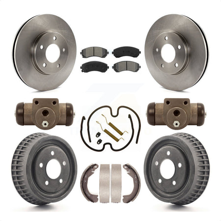 Front Rear Disc Brake Rotors Semi-Metallic Pads And Drum Kit (9Pc) For 2002-2004 Chevrolet Venture Pontiac Montana Oldsmobile Silhouette K8S-102476 by Transit Auto