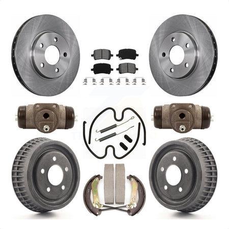 Front Rear Disc Brake Rotors Semi-Metallic Pads And Drum Kit (9Pc) For 2004 Chevrolet Malibu rear brakes With 276mm Diameter Rotor K8S-102483 by Transit Auto