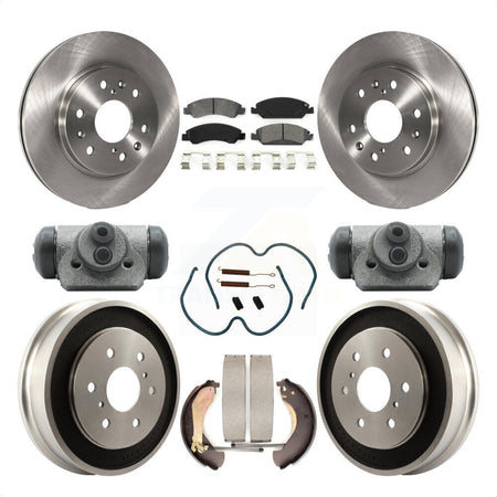 Front Rear Disc Brake Rotors Semi-Metallic Pads And Drum Kit (9Pc) For Chevrolet Silverado 1500 GMC Sierra Classic K8S-102485 by Transit Auto