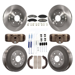 Front Rear Disc Brake Rotors Semi-Metallic Pads And Drum Kit (9Pc) For Chevrolet Silverado 1500 GMC Sierra With 7000 Lb GVW K8S-102487