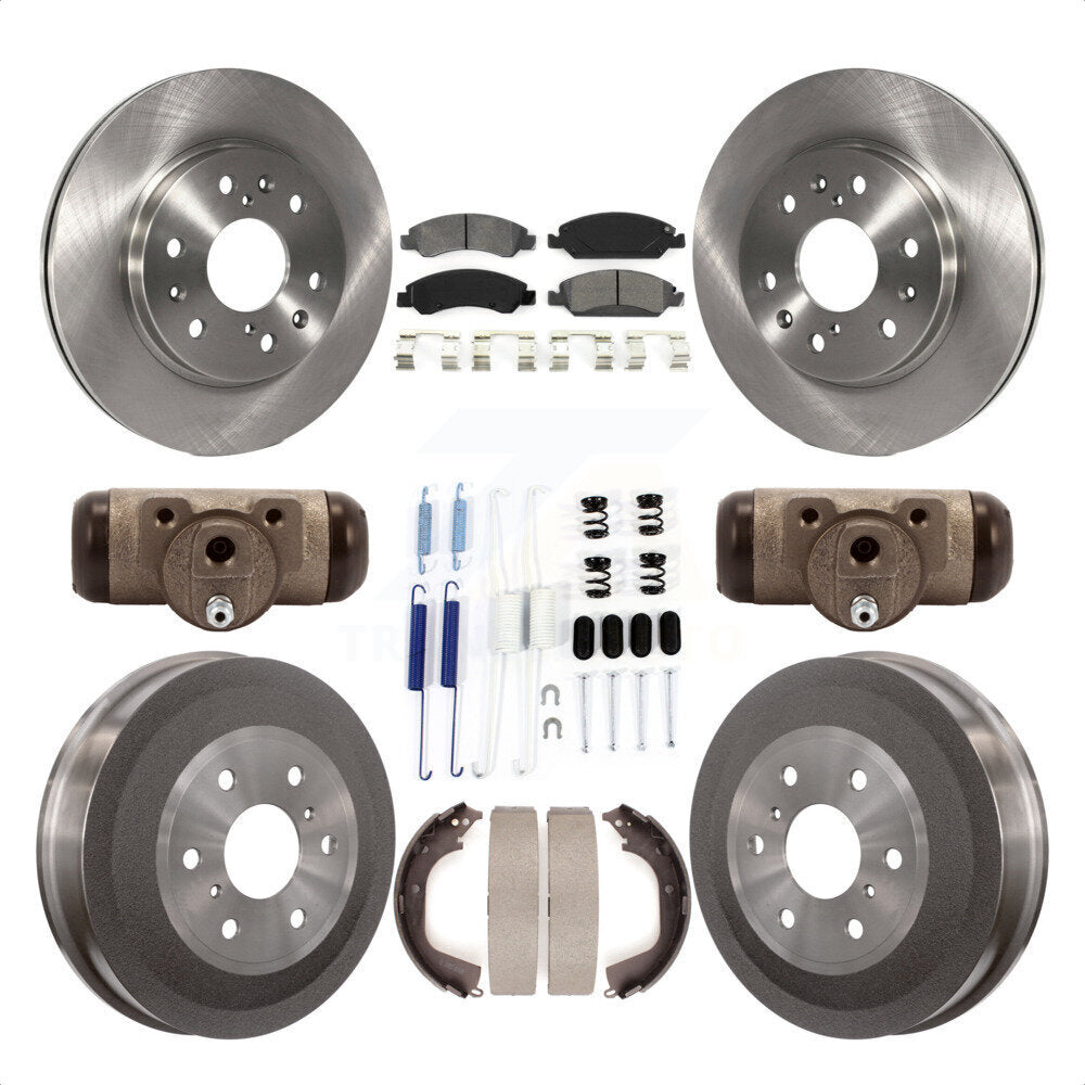 Front Rear Disc Brake Rotors Semi-Metallic Pads And Drum Kit (9Pc) For Chevrolet Silverado 1500 GMC Sierra With 7000 Lb GVW K8S-102487 by Transit Auto