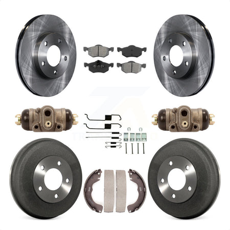 Front Rear Disc Brake Rotors Semi-Metallic Pads And Drum Kit (9Pc) For Ford Escape Mazda Tribute Mercury Mariner K8S-102506 by Transit Auto