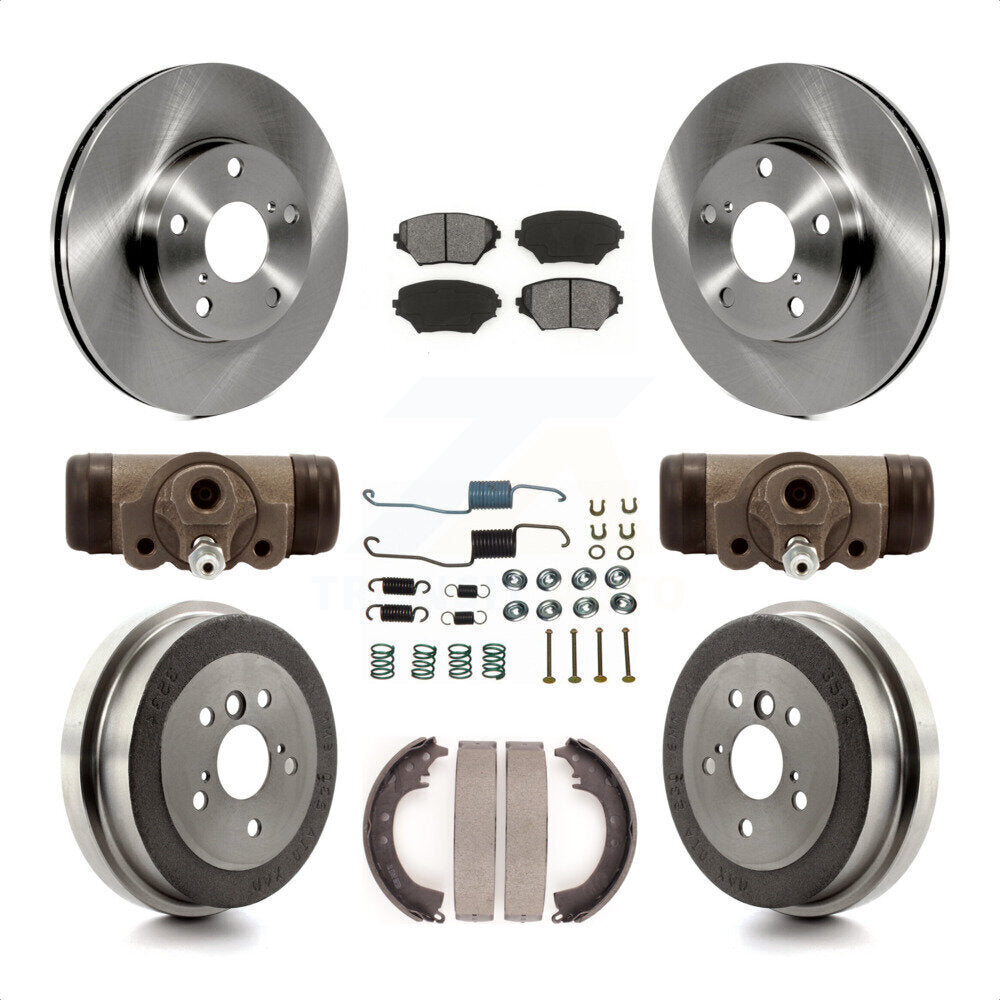 Front Rear Disc Brake Rotors Semi-Metallic Pads And Drum Kit (9Pc) For 2002 Toyota RAV4 GAS engine K8S-102558 by Transit Auto