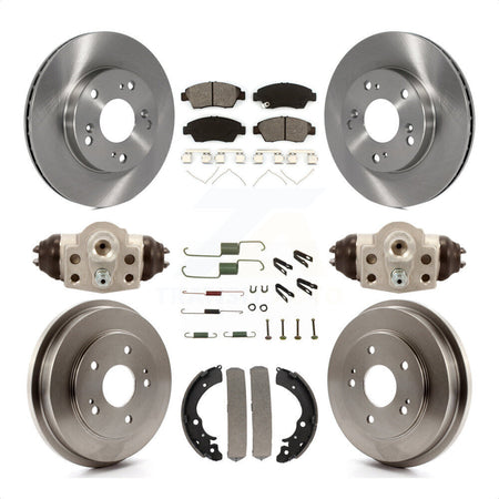 Front Rear Disc Brake Rotors Semi-Metallic Pads And Drum Kit (9Pc) For 2006-2008 Honda Civic Hybrid K8S-102559 by Transit Auto