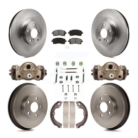 Front Rear Disc Brake Rotors Semi-Metallic Pads And Drum Kit (9Pc) For Subaru Impreza WRX K8S-102563 by Transit Auto