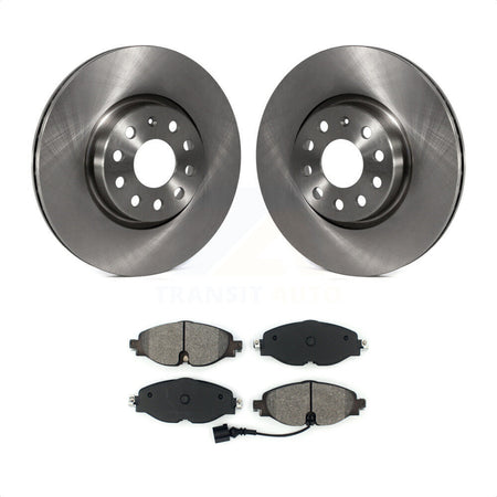 Front Disc Brake Rotors And Semi-Metallic Pads Kit For Volkswagen Audi GTI A3 Quattro Golf Alltrack Sportback e-tron TT Taos Passat K8S-102579 by Transit Auto