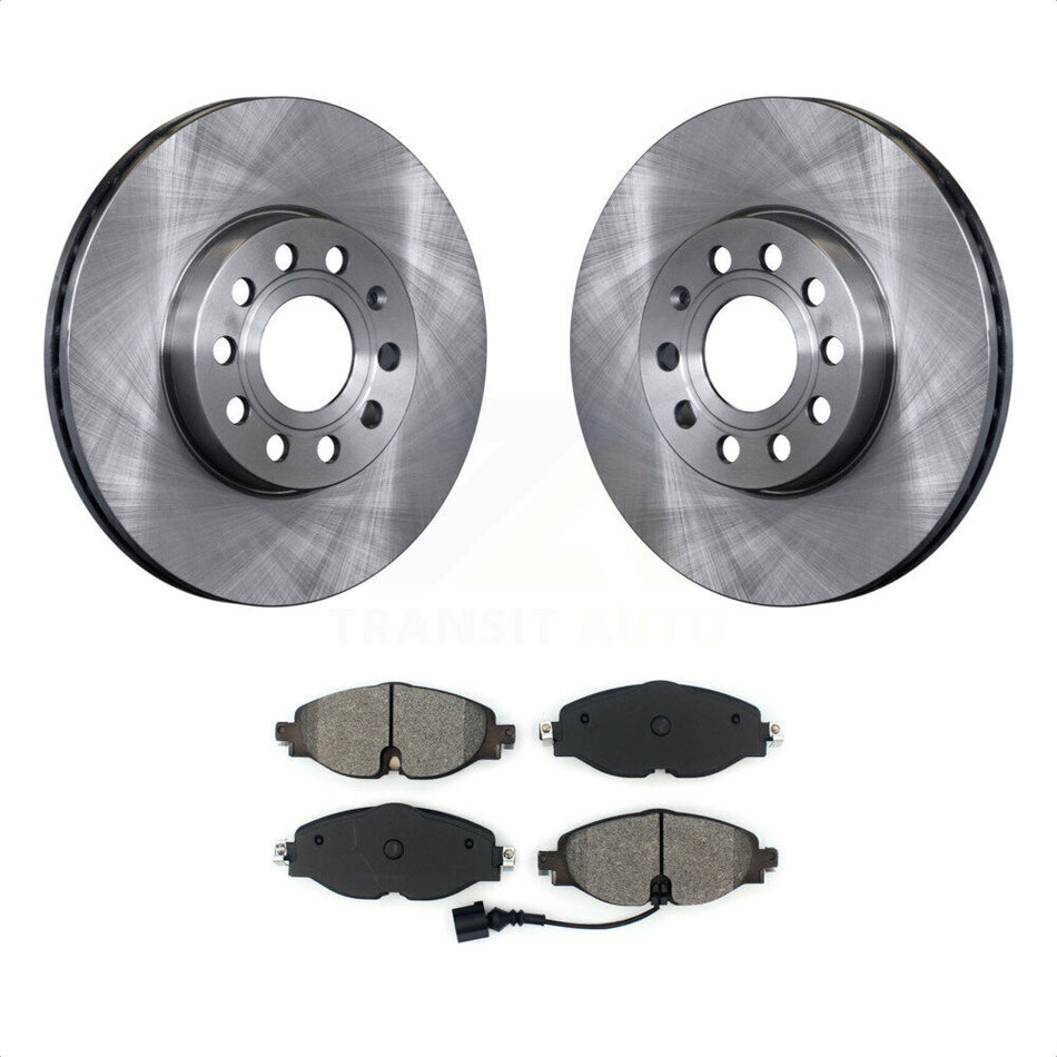 Front Disc Brake Rotors And Semi-Metallic Pads Kit For Volkswagen Jetta Audi Golf A3 SportWagen Quattro e-Golf Taos K8S-102580 by Transit Auto