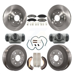 Front Rear Disc Brake Rotors Semi-Metallic Pads And Drum Kit (9Pc) For 2009-2009 Chevrolet Silverado 1500 GMC Sierra Except Vehicles Using Hold Down Pins With 6400 Lb GVW K8S-102591