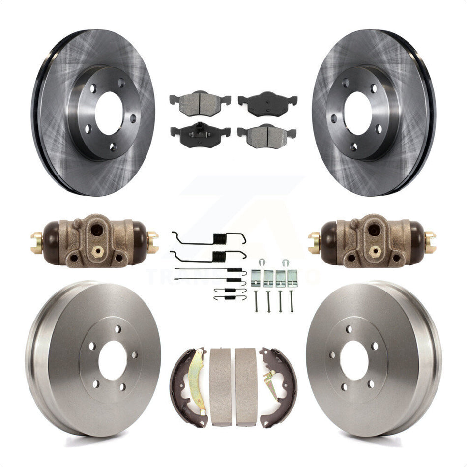 Front Rear Disc Brake Rotors Semi-Metallic Pads And Drum Kit (9Pc) For 2007-2007 Ford Escape Mercury Mariner From 01/08/07 rear brakes K8S-102605 by Transit Auto