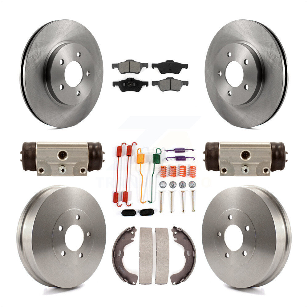 Front Rear Disc Brake Rotors Semi-Metallic Pads And Drum Kit (9Pc) For 2008 Mazda Tribute K8S-102608 by Transit Auto