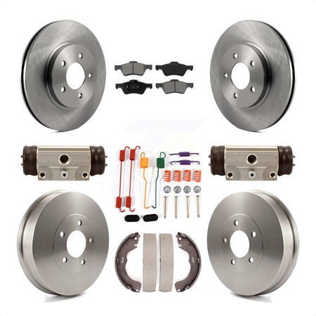Front Rear Disc Brake Rotors Semi-Metallic Pads And Drum Kit (9Pc) For 2008 Mazda Tribute K8S-102608 by Transit Auto