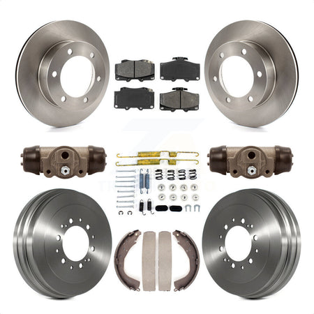 Front Rear Disc Brake Rotors Semi-Metallic Pads And Drum Kit (9Pc) For 2004 Toyota Tacoma 4WD With 6 Lug Wheels 297mm Diameter Rotor K8S-102620 by Transit Auto