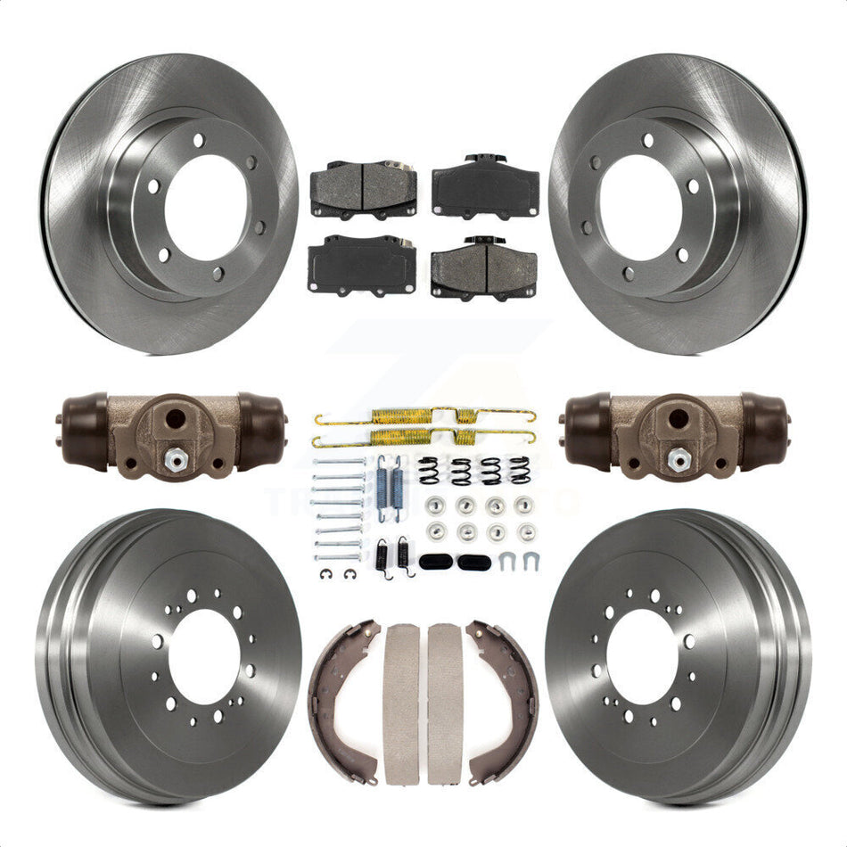 Front Rear Disc Brake Rotors Semi-Metallic Pads And Drum Kit (9Pc) For 2004 Toyota Tacoma 4WD With 6 Lug Wheels 319mm Diameter Rotor K8S-102623 by Transit Auto