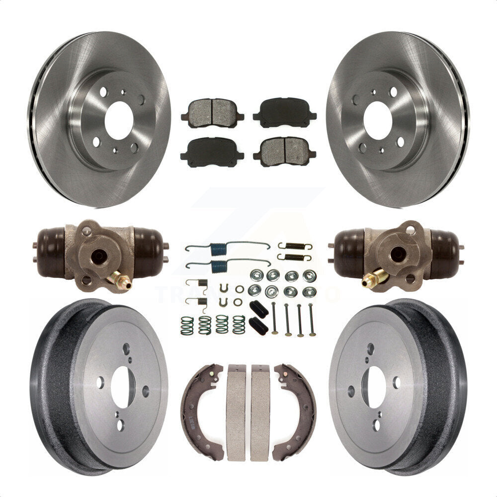 Front Rear Disc Brake Rotors Semi-Metallic Pads And Drum Kit (9Pc) For 2002 Toyota Corolla Non-ABS From 04 02 K8S-102638 by Transit Auto