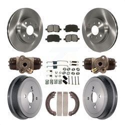 Front Rear Disc Brake Rotors Semi-Metallic Pads And Drum Kit (9Pc) For 2002 Toyota Corolla Non-ABS From 04 02 K8S-102638