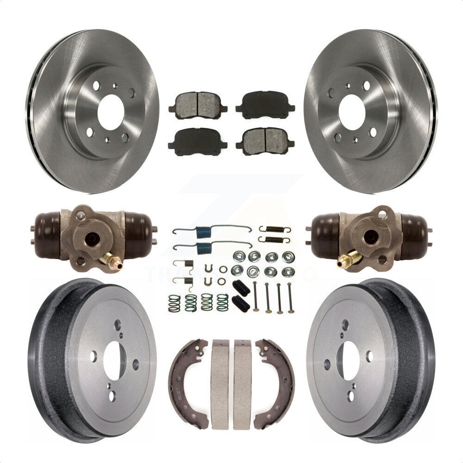 Front Rear Disc Brake Rotors Semi-Metallic Pads And Drum Kit (9Pc) For 2002 Toyota Corolla Non-ABS From 04 02 K8S-102638 by Transit Auto