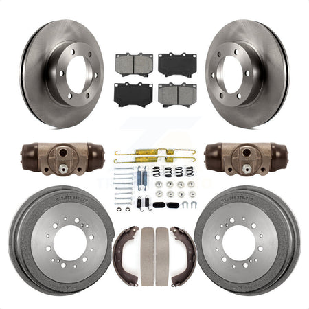 Front Rear Disc Brake Rotors Semi-Metallic Pads And Drum Kit (9Pc) For 2000-2002 Toyota Tundra 4.7" Plate Length K8S-102655 by Transit Auto