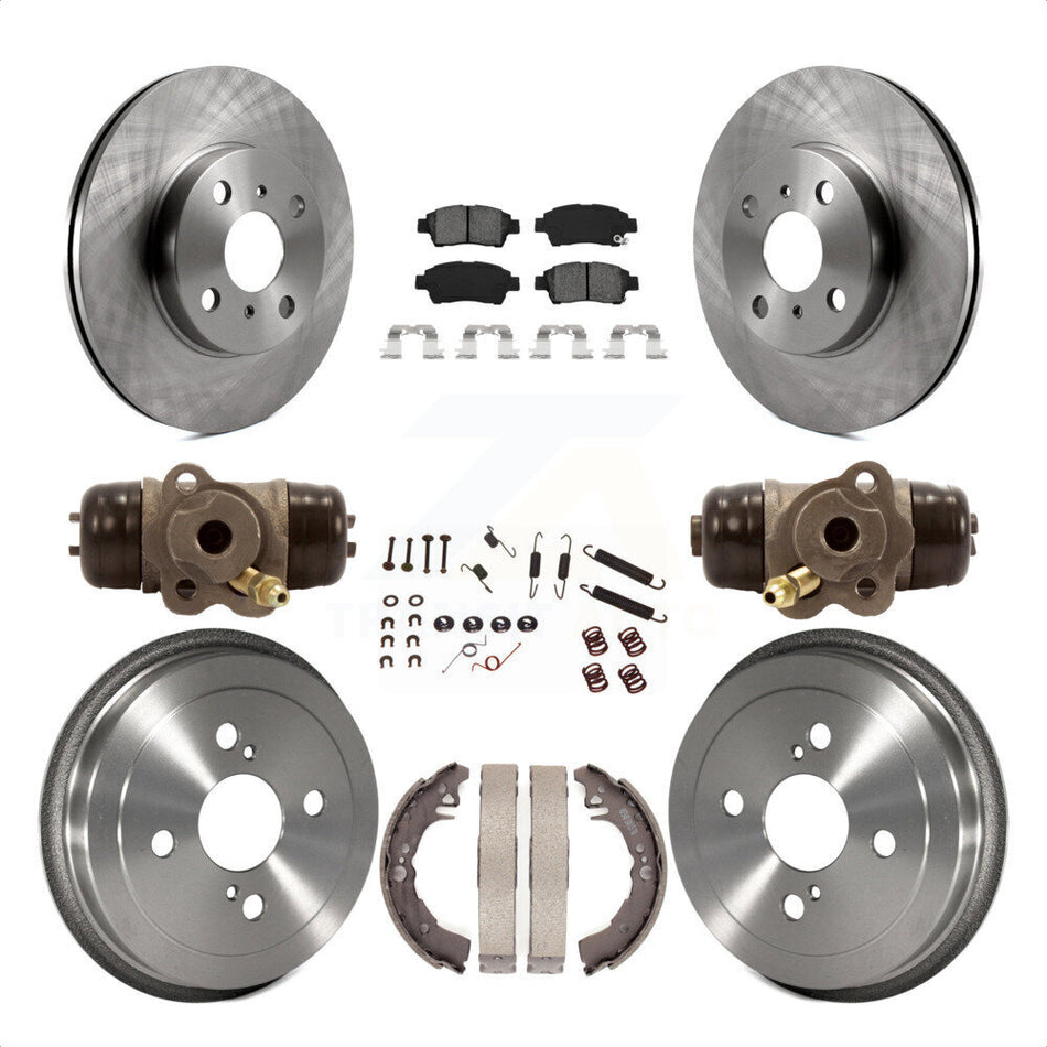 Front Rear Disc Brake Rotors Semi-Metallic Pads And Drum Kit (9Pc) For 2000 Toyota Echo From 08 00 K8S-102660 by Transit Auto