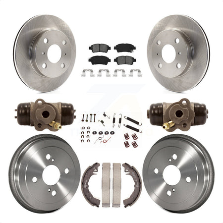 Front Rear Disc Brake Rotors Semi-Metallic Pads And Drum Kit (9Pc) For 2000 Toyota Echo To 08 00 K8S-102661 by Transit Auto