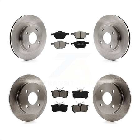 Front Rear Disc Brake Rotors And Semi-Metallic Pads Kit For 2004 Ford Focus LX Mid High SE ZTS ZTW ZX3 ZX5 From 04 05 K8S-102670 by Transit Auto