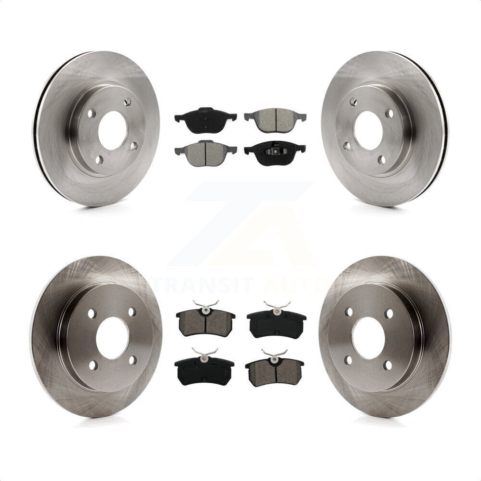 Front Rear Disc Brake Rotors And Semi-Metallic Pads Kit For 2004 Ford Focus LX Mid High SE ZTS ZTW ZX3 ZX5 From 04 05 K8S-102670 by Transit Auto