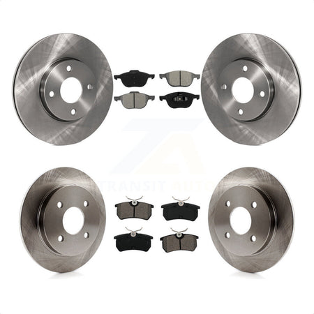 Front Rear Disc Brake Rotors And Semi-Metallic Pads Kit For 2005-2007 Ford Focus rear brakes K8S-102672 by Transit Auto