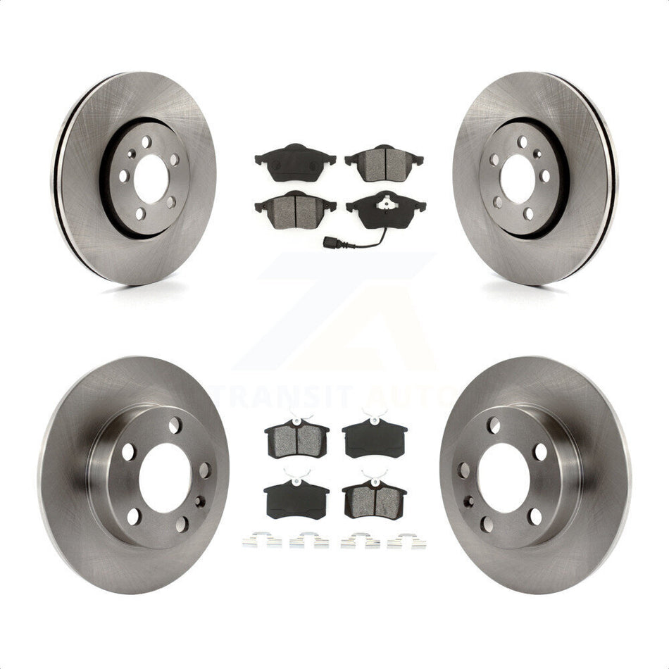 Front Rear Disc Brake Rotors And Semi-Metallic Pads Kit For 2007-2010 Volkswagen Beetle With 288mm Diameter Rotor K8S-102681 by Transit Auto