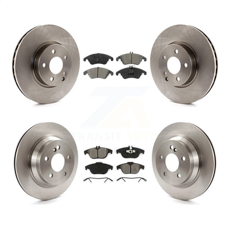 Front Rear Disc Brake Rotors And Semi-Metallic Pads Kit For 2014 Mercedes-Benz E350 Convertible Coupe With 322mm Diameter Rotor K8S-102699 by Transit Auto