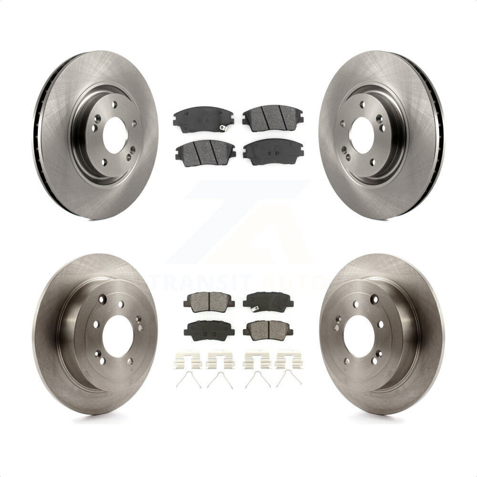 Front Rear Disc Brake Rotors And Semi-Metallic Pads Kit For 2017-2021 Kia Sportage Turbocharged With Manual Parking K8S-102701 by Transit Auto