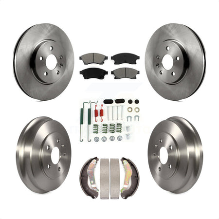 Front Rear Disc Brake Rotors Semi-Metallic Pads And Drum Kit (7Pc) For Chevrolet Trax Sonic K8S-102713 by Transit Auto