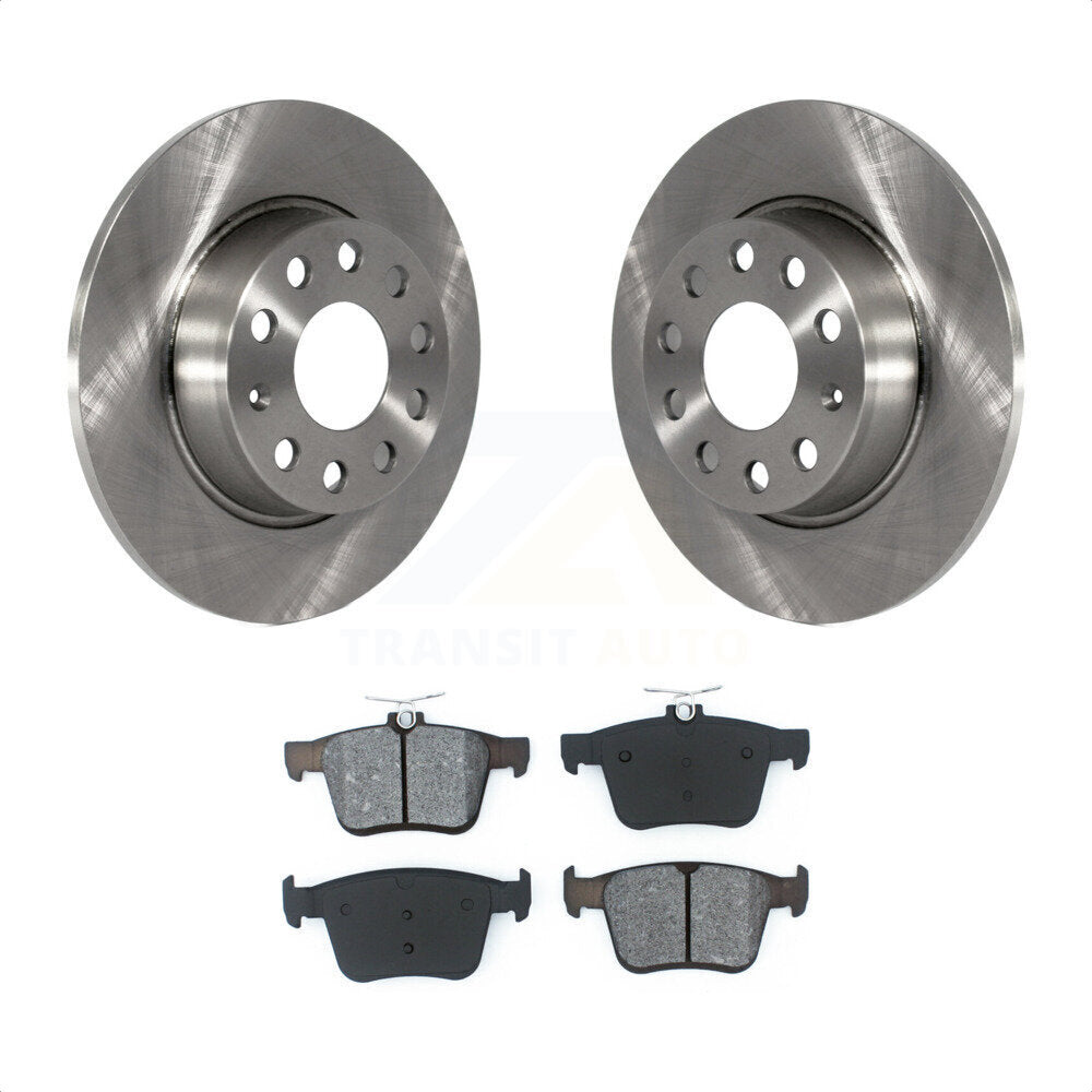 Rear Disc Brake Rotors And Semi-Metallic Pads Kit For Audi A3 Quattro Volkswagen e-Golf Sportback e-tron K8S-102722 by Transit Auto