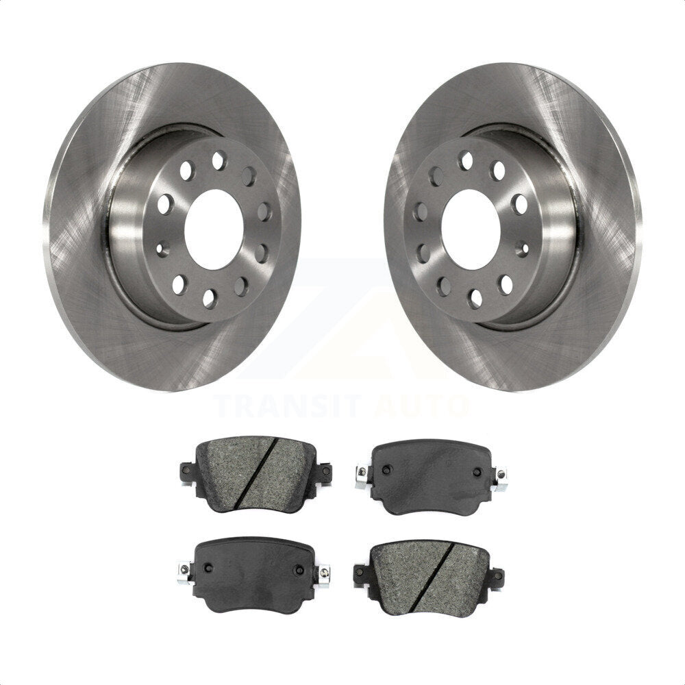 Rear Disc Brake Rotors And Semi-Metallic Pads Kit For Volkswagen Passat GTI Golf SportWagen Alltrack K8S-102723 by Transit Auto