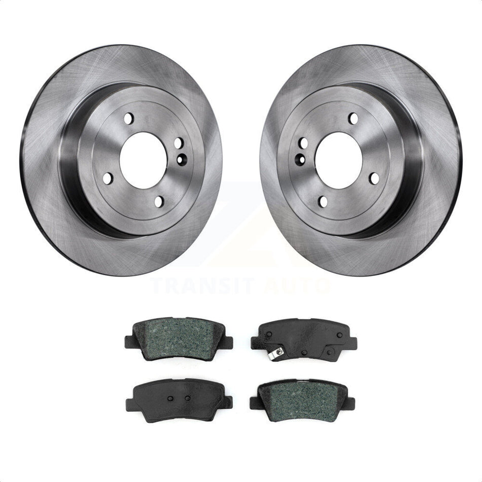 Rear Disc Brake Rotors And Semi-Metallic Pads Kit For Hyundai Accent Kia Rio K8S-102726 by Transit Auto