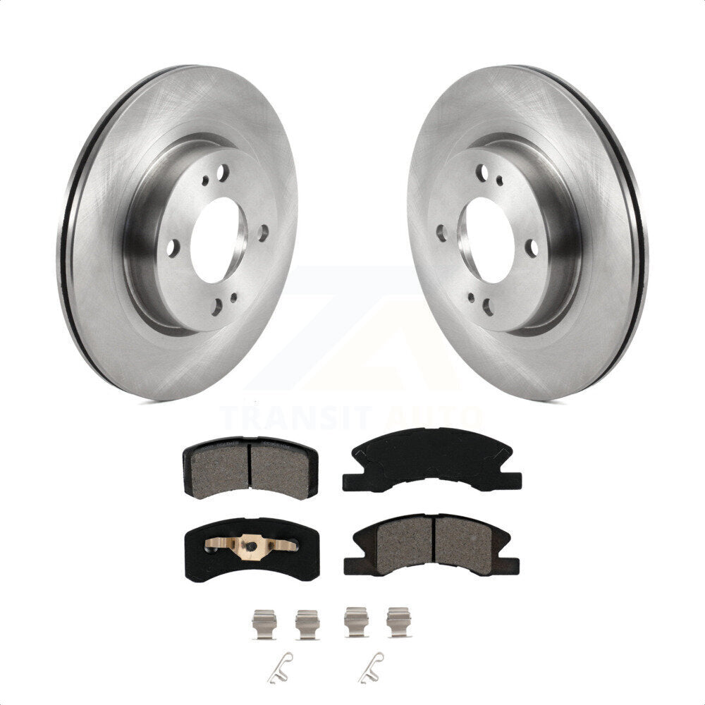 Front Disc Brake Rotors And Semi-Metallic Pads Kit For 2017-2022 Mitsubishi Mirage G4 K8S-102772 by Transit Auto