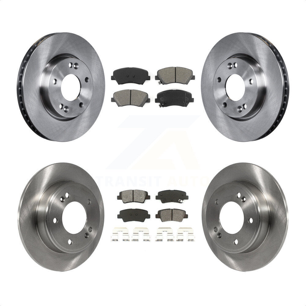 Front Rear Disc Brake Rotors And Semi-Metallic Pads Kit For 2014 Kia Forte5 EX K8S-102800 by Transit Auto