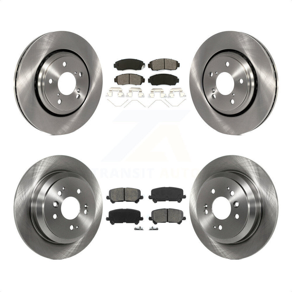 Front Rear Disc Brake Rotors And Semi-Metallic Pads Kit For 2019-2022 Honda Passport K8S-102804 by Transit Auto