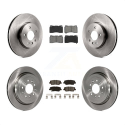 Front Rear Disc Brake Rotors And Semi-Metallic Pads Kit For 2013-2015 Cadillac ATS With 321mm Diameter Rotor K8S-102895