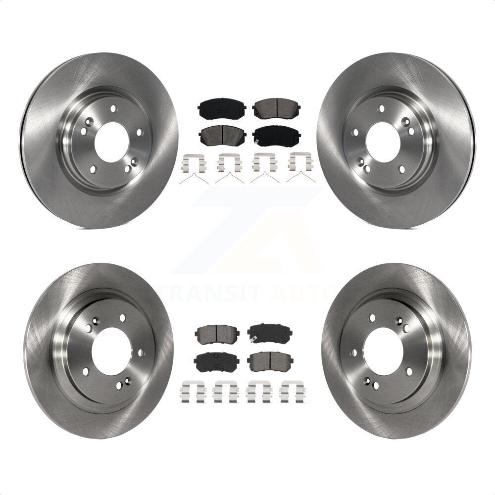 Front Rear Disc Brake Rotors And Semi-Metallic Pads Kit For 2016 Kia Optima LX EX 1.6T With Electric Parking K8S-102947 by Transit Auto