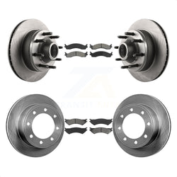 Front Rear Disc Brake Rotors And Semi-Metallic Pads Kit For Ford E-350 Super Duty E-250 Econoline Club Wagon K8S-103064