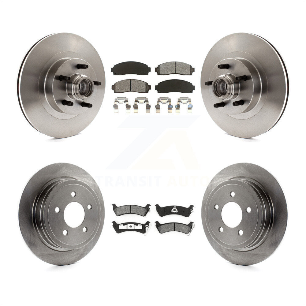 Front Rear Disc Brake Rotors And Semi-Metallic Pads Kit For Ford Explorer Sport Trac RWD K8S-103086 by Transit Auto