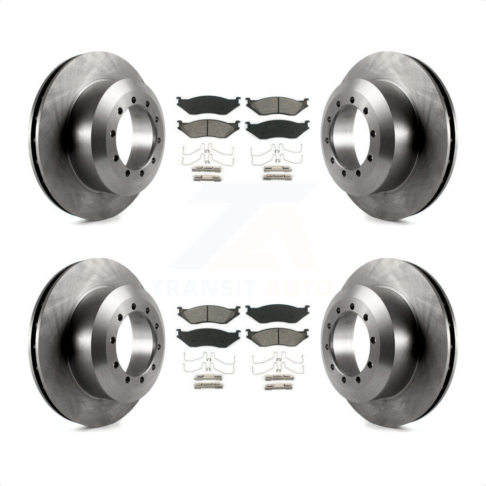 Front Rear Disc Brake Rotors And Semi-Metallic Pads Kit For Ford F59 F-53 Motorhome Chassis F-59 Commercial Stripped K8S-103125 by Transit Auto