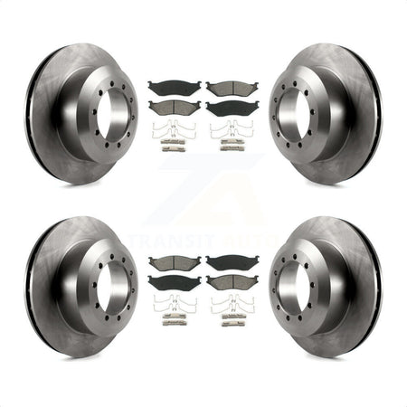 Front Rear Disc Brake Rotors And Semi-Metallic Pads Kit For Ford F59 F-53 Motorhome Chassis F-59 Commercial Stripped K8S-103125 by Transit Auto