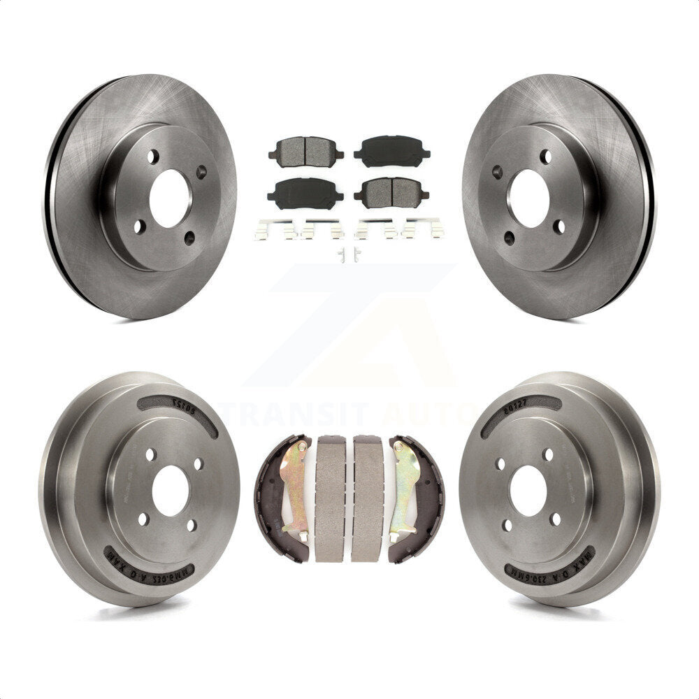 Front Rear Disc Brake Rotors Semi-Metallic Pads And Drum Kit For Chevrolet Cobalt Pontiac G5 K8S-103190 by Transit Auto